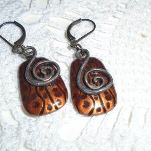 swirly brown earrings